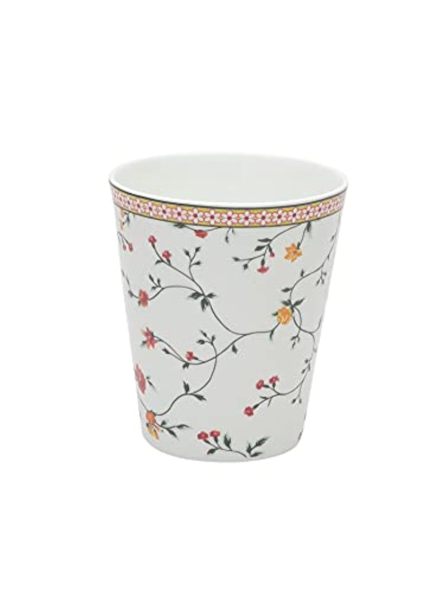 Fine Ceramic Zing 330ml Milk Mug with Red Floral Design