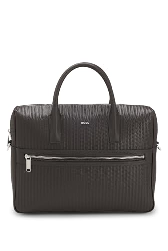 BOSS Herren Daxter W Aktentasche mit Allover-Prägung Dunkelbraun Stck