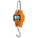 Lamantt吊りはかり デジタルクレーンスケール バネばかり 電子吊秤 産業用吊秤 高精度電子はかり 300kg 対応 500kg 対応 高精度 0.05kg 単位切替可能 LCD 表示 安全フック付き 携帯式 コンパクト設計 軽量 持ち運び便利 工場 倉庫 荷揚げ作業 大型荷物測定 商業利用 家庭用 物流計量用 (オレンジ色,300kg)