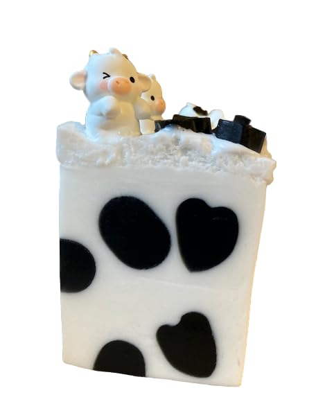 Baby cow soap bar lemon and cream soap bar with a cow figure on top great for Easter baskets, Christmas, stocking stuffer, party gift