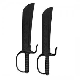 Playwell Deluxe Black Polypropylene Plastic Wing Chun Training Knives - NEW PAIR