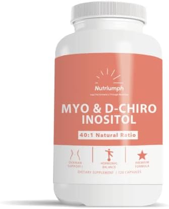 Nutriumph Myo Inositol and D Chiro Inositol | Female Hormone Balance Supplement, Menopause Relief & Fertility Support Capsules | Myo Inositol Supplement | 120 Capsules - 30 Day Supply