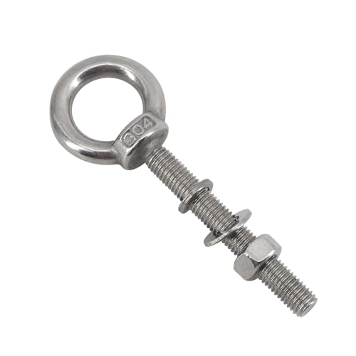Pernos de ojo M8 x 50mm con tuercas perno de varilla de rosca larga resistente 4