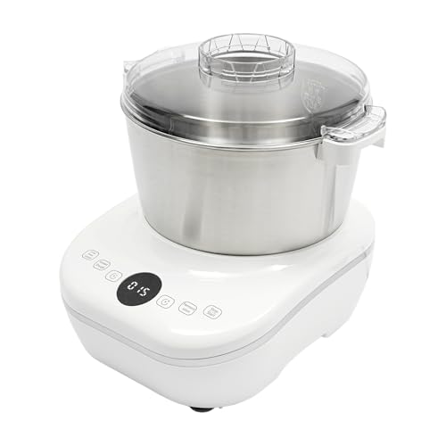 Electric Dough Maker with Ferment Function 5L/4.5QT Dough Mixer Machine, Automatic Stainless Steel Flour Kneading Machine with Microcomputer Timer, Tabletop Split Design Dough Mixer (White)
