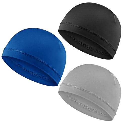 Image of WY LIGHTING LEVEL 3Pcs Skull Caps Soft Lightweight Beanie Hats Moisture Wicking Stretchy Breathable Helmet Liner for Men