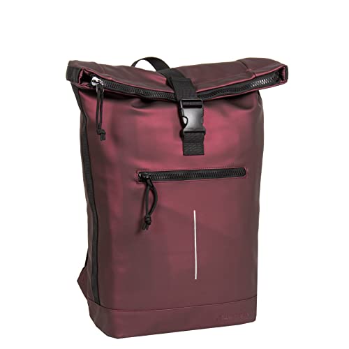 New Rebels Unisex Wasserabweisender Rolltop-Rucksack 21l Rolltop-Backpack mit 15,6-Zoll-Laptopfach Reiserucksack mit Klickverschluss – Rucksack mit Vordertasche flexible Aufbewahrung Roth metallic New Rebels Unisex Wasserabweisender Rolltop-Rucksack 21l Rolltop-Backpack mit 15,6-Zoll-Laptopfach Reiserucksack mit Klickverschluss – Rucksack mit Vordertasche flexible Aufbewahrung Roth metallic