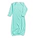 Laughing Giraffe Baby Infant Blank Long Sleeve Sleeper Gown with Mitten Cuffs (0-3M, Mint)
