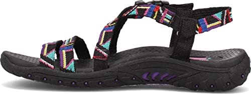 Skechers Women's Reggae-Native VIBEZ Sport Sandal, Black Multi, 6 | Image 2