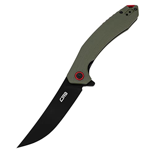 CJRB Tactical Knife, Small Folding Pocket Knife with AR-RPM9 Steel Blade and G10 Handle for Men Outdoor, Survival, Hunting, Camping Gobi(J1906B) Green
