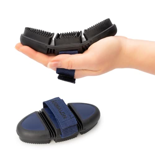 Animalon Kurzhaar-Striegel für Hunde| Fellwechsel-Helfer beim Hund | Striegel für Hunde mit Kurzhaar | Innovative Hundebürste für schonende Fellpflege (Striegel klein, Blau)