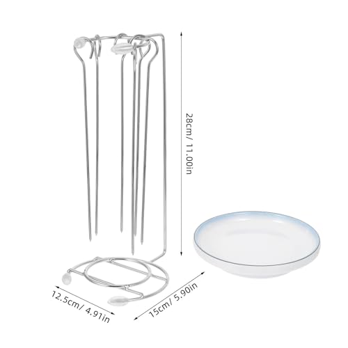 Soporte para brochetas Toddmomy vertical de acero inoxidable con bandeja 3