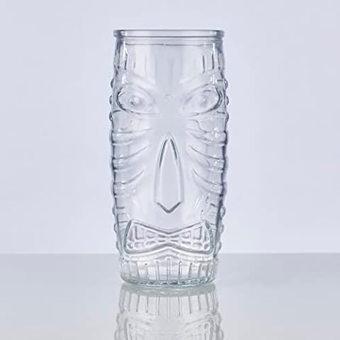 Burns Glass Barrel Tiki Tall Beverage 20 oz 4 pc Set Cover