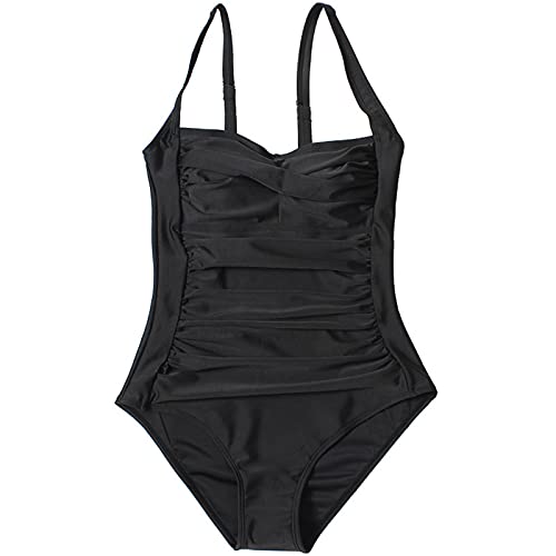 image for Jinjiums Swimwear Women One Piece Swimsuit Vintage Backless Padded Pus