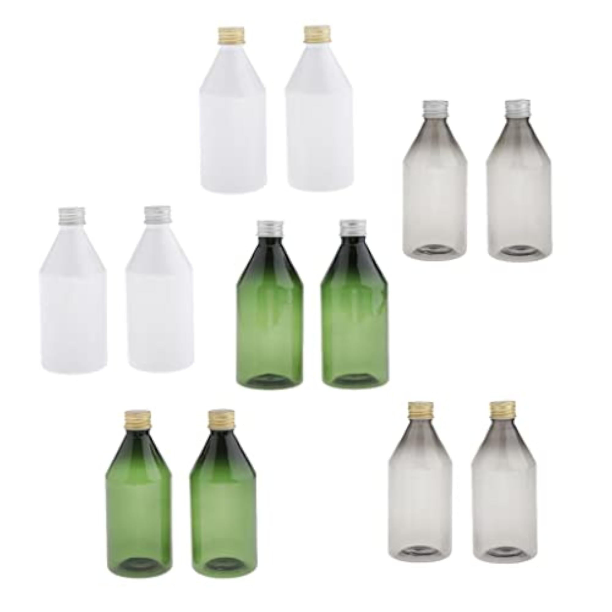 2Pcs Poly Bottle with Screw Tops Dropper Bottle for Liquids Green+Silver