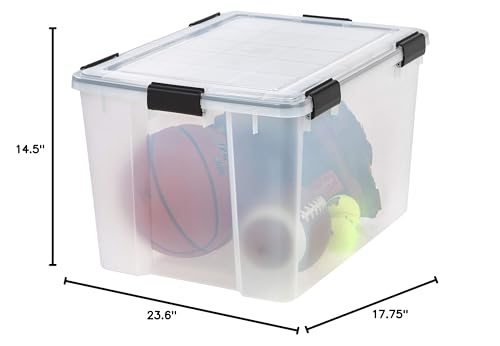 image for IRIS USA 74 Quart Weathertight Plastic Storage Bin Tote Organizing Con