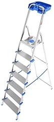 COLOMBO Scala Pieghevole in Alluminio 3/4/5/6/7/8 Gradini – Struttura Robusta con Piattaforma Antiscivolo, Gradini Extra Large da 12cm e Vaschetta Portautensili – Conforme EN131 TÜV-GS – Made in Italy