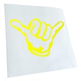 Kiwistar - Autocollant - Hang Loose - Tout lâche - Shaka - jaune fluo - G10 - Pour voitures, vélos, véhicules, motos, cyclomoteurs, tuning, vitres arrière