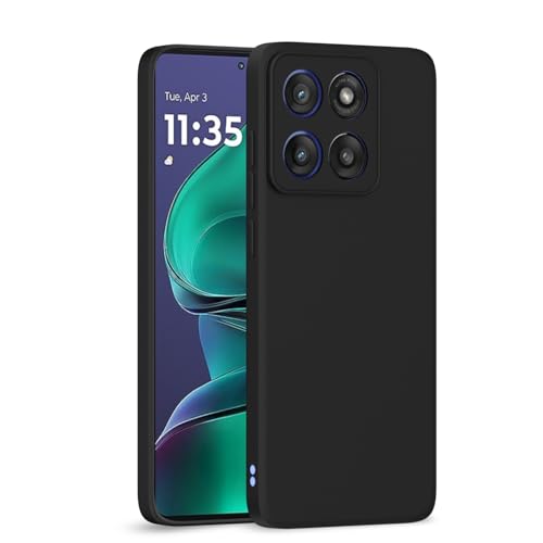 Image of Outlouders Back Cover for Motorola Moto Edge 60 Stylus 5G | Camera Protection | Durable Soft Matte Silicone Bumper Case (Black)