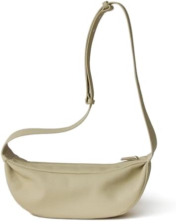 DONNAIN Crossbody Moon Bag Damen, Umhängetasche Leder, Bauchtasche | Halbmond Tasche Damen, Sling bag, Gürteltasche, Schultertasche mit Breitem Riemen, Geeignet für den Alltag, den