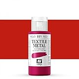 FABRICANTE: ACRYLICOS VALLEJO Textile Color Metalizado 531 Rojo 60ml