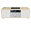 Chaine Hi-FI en Bois avec Radio Dab+ et Lecteur CD, Bluetooth, FM, USB, Mini Chaine Stéréo 30W, Télécommande, Design Rétro, Radio Compacte et Chaîne Stéréo