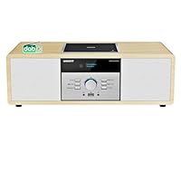 DAB Radio mit CD Player, Vintage-HiFi-Musiksystem aus Holz mit Bluetooth, DAB+, UKW-Radio, AUX- und USB-Eingang, Fernbedienung, Kompaktradio und Stereoanlage