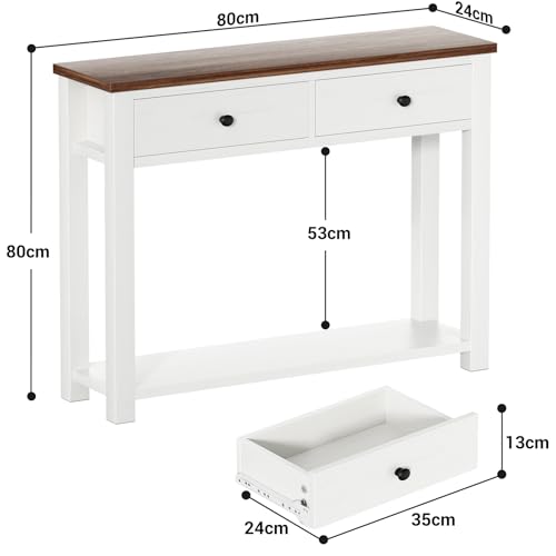 Console style ferme 80 cm 3 tiroirs iSunirm