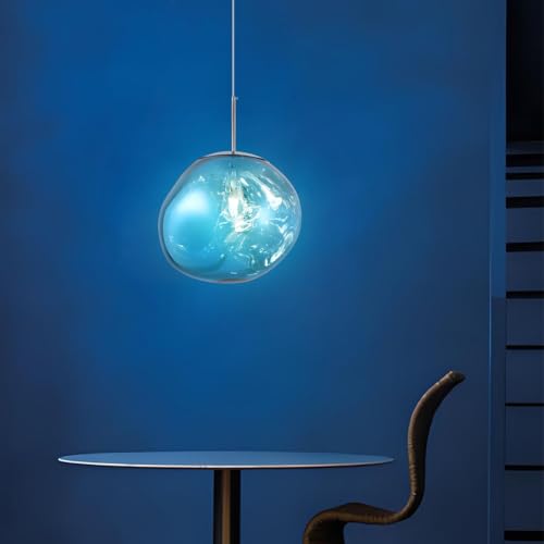 Lámpara colgante de lava estilo clásico con pantalla azul de 20cm 2