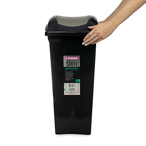 Lixeira Basculante Sanremo Preto Plástico