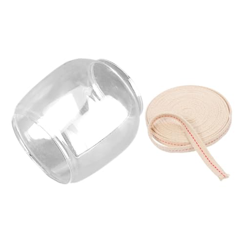 ULTECHNOVO Pantalla de Vidrio para Lámpara de Queroseno Pequeña Tulipa Transparente Resistente al Viento con Mecha de Algodón Accesorio Práctico y Decorativo para Quinqué de Aceite