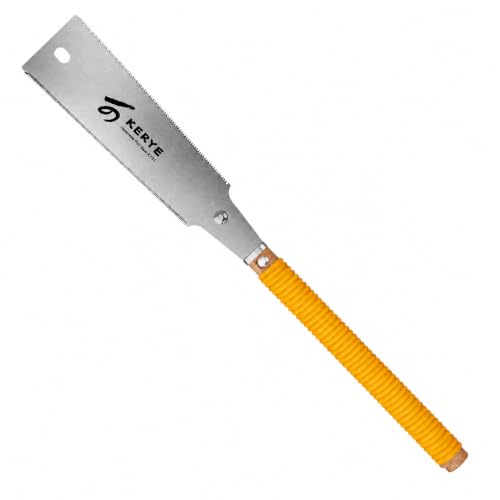 Image of 9.5 Inch Japanese Pull Saw, Double Edge 10/17 TPI Hand Saw, Replaceable Blade