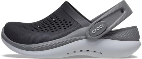 Crocs Kids’ LiteRide 360 Clog, Black/Slate Grey, 13 Little Kid