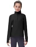 MoFiz Outdoorjacke Kinder Langarm Reitjacke mit Daumenloch für Outdoor Schwarz 140-152