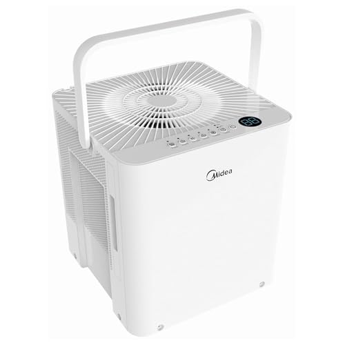 Midea Cube 50 Pint Dehumidifier for Basement and Rooms at Home for up to 4,500 Sq. Ft., Built-in Pump, Drain Hose Included, Smart Control, Works with Alexa (White), ENERGY STAR Most Efficient 2022 by Midea - Used condition - US$165.62