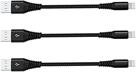 [Apple MFi Certified] Short iPhone Charging Cable(3Pack 8 Inch),USB to Lightning Charger Cord for Apple,Nylon Braided Fast Charging Data Syncing Cable for iPhone 14/13/12/11/XS/XR/X/8/7/6/iPad/Airpods