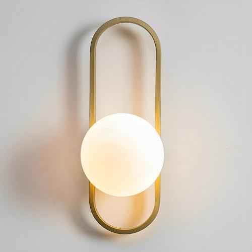 Lámpara de pared de vidrio nórdico con sofisticado acabado dorado 2