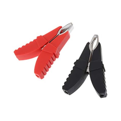 Kalttoy 2pcs Red Black Butterfly Type Insulated Alligator Clips Testing Clamps for Car Battery Clip Power Test Cables Cover