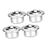 Cabilock 4pcs Carbon Steel Roller Bearing Caster Ball Transfer Wheels for Furniture and Industrial Use Smooth Swivel Movement Heavy Load Capacity