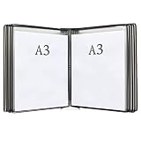 CIRONI Robustes, an der Wand montiertes Nachschlagesystem mit 10 Fächern, an der Wand montierter Nachschlageordner im A3-Format, Katalogpräsentationsständer für die Wand, geeignet für Büro- und HEI