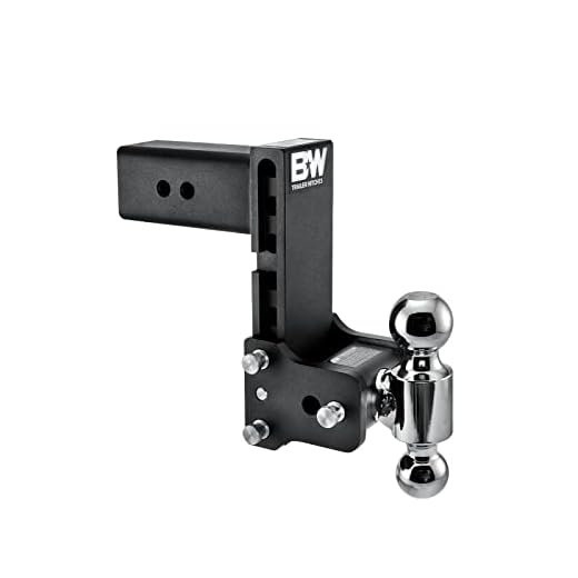 B&W Trailer Hitches Tow & Stow Adjustable Trailer Hitch Ball Mount - Fits 3" Receiver, Dual Ball (2" x 2-5/16"), 7.5" Drop, 21,000 GTW - TS30040B