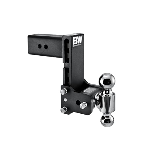 B&W Trailer Hitches Tow & Stow Adjustable Trailer Hitch Ball Mount - Fits 3 Receiver Dual Ball (2 x 2-5/16) 7.5 Drop 21 000 GTW - TS30040B