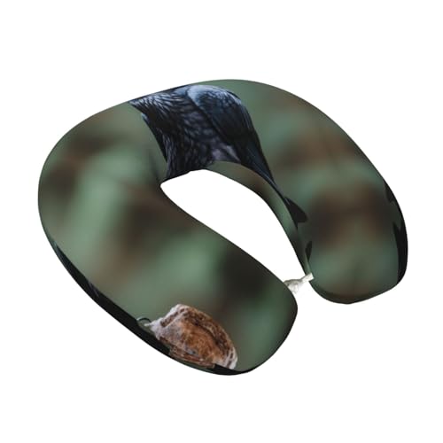 Almohada de viaje de espuma viscoelástica negra U miniatura 2
