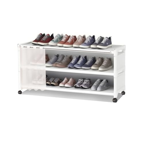 Uvarovix 3-Tier Rolling Shoe Rack with Wheels