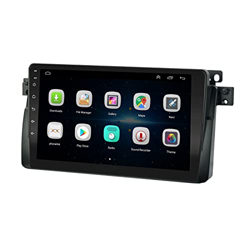 EZoneTronics Android 8.1 pour BMW E46 1999-2004 Autoradio 1DIN Autoradio Indash 9 Écran IPS Contrôle Tactile capacitif GPS Bluetooth Unité Principale avec Commande au Volant WiFi Mirror Link Cover