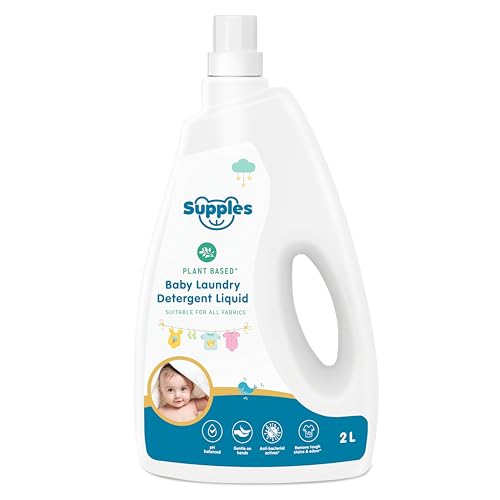 Image of Amazon Brand - Supples Baby Laundry Detergent Liquid | 2 Litre | pH Balanced | Anti-bacterial | Contains Aloevera & Neem Extract | Plant based - Free from Harsh Chemicals