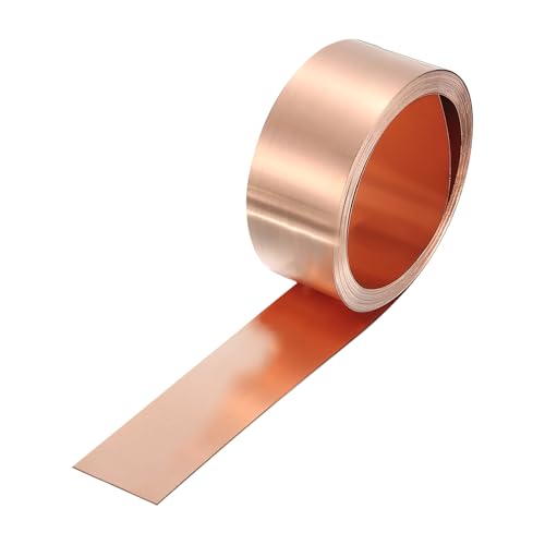 QUARKZMAN Kupferplatten 2500x20x0.2mm, Kupferblech Streifen Kupferfolie Blech, Kupfer Blechplatten Rosegold Kupferstreifen für Industrie Bauwesen Haushalt Wand Dekoration DIY Kunsthandwerk