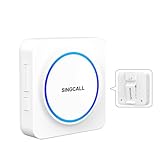 SINGCALL Ricevitore LED Portatile Ricaricabile Senza Fili con 32 Melodie, Volume Regolabile 0-100dB & Memoria, per Casa/Garage/Appartamento/Residenze Anziani/Ospedali, 1 ricevitore portatile a LED