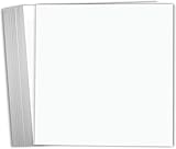 Hamilco White Cardstock Scrapbook Paper 12x12 65lb Card Stock – 50 Pack (Bright)