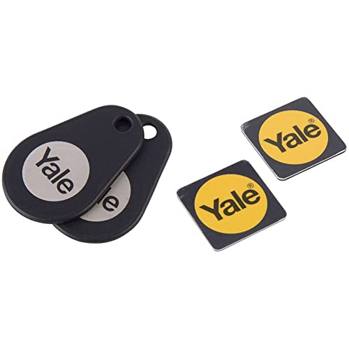 Yale P-YD-01-CON-RFIDT-BL Smart Door Lock Key Tags, Black, 2 Count (Pack of 1) & P-YD-01-CON-RFIDPB Smart Door Lock Phone Tag, Black, Pack of 2