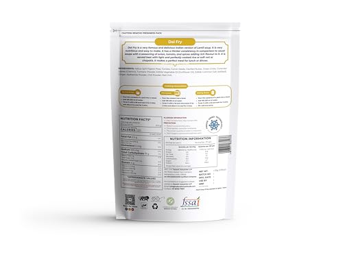 Image of Indian Kitchen Foods Freeze Dried Glutn-Free Ready to Eat Jain Dal Fry | Instant Vegetarian /Vegan Meal - Each Rehydrated Wt. 270 gm (Pack of 3)